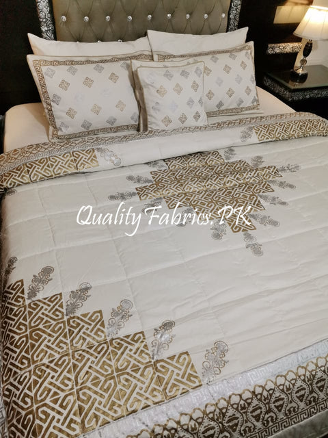 CS-427: BRIDAL 8 PIECE COMFORTER SET (Block Printing & Cotton Satin Premium Quality)