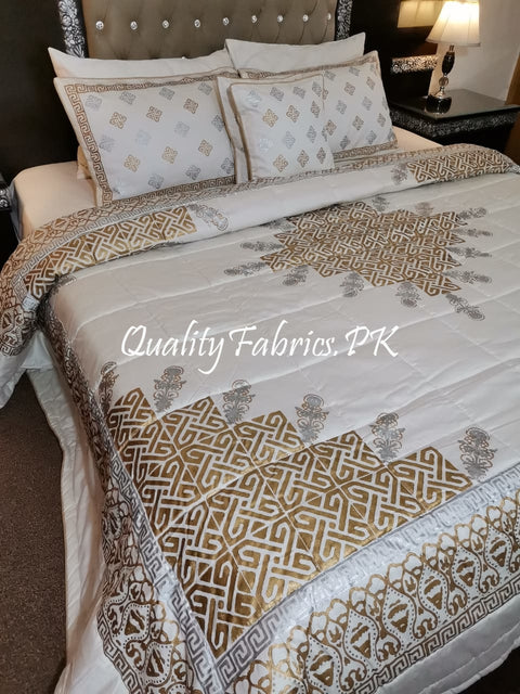CS-427: BRIDAL 8 PIECE COMFORTER SET (Block Printing & Cotton Satin Premium Quality)
