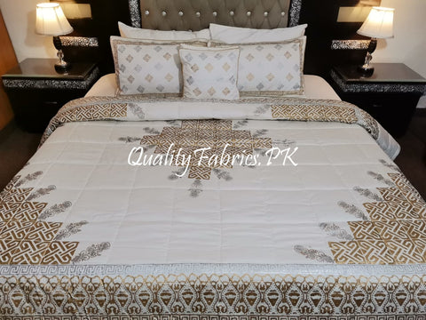 CS-427: BRIDAL 8 PIECE COMFORTER SET (Block Printing & Cotton Satin Premium Quality)