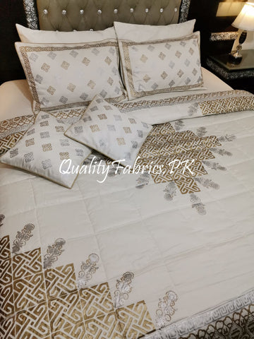 CS-427: BRIDAL 8 PIECE COMFORTER SET (Block Printing & Cotton Satin Premium Quality)