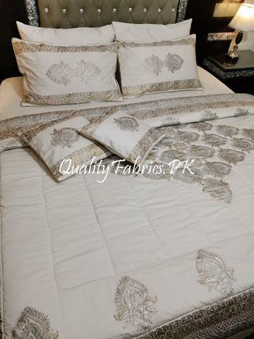 CS-428: BRIDAL 8 PIECE COMFORTER SET (Block Printing & Cotton Satin Premium Quality)