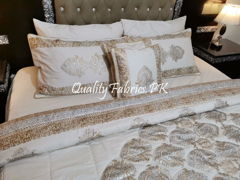 CS-428: BRIDAL 8 PIECE COMFORTER SET (Block Printing & Cotton Satin Premium Quality)