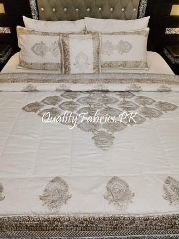 CS-428: BRIDAL 8 PIECE COMFORTER SET (Block Printing & Cotton Satin Premium Quality)