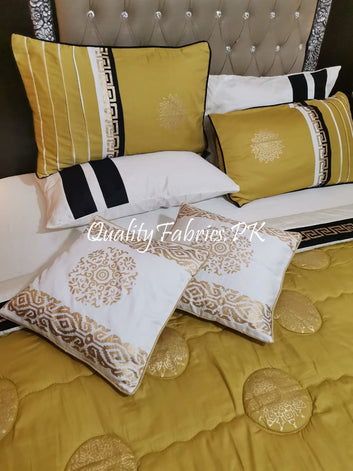 CS-467: Bridal 8 Piece Comforter Set (Block Printing & Cotton Satin Premium Quality)