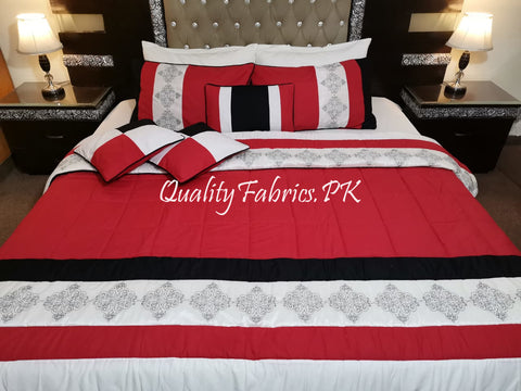 CS-476: Bridal 9 Piece Comforter Set (Hand Work & Export Quality Cotton)