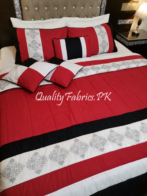 CS-476: Bridal 9 Piece Comforter Set (Hand Work & Export Quality Cotton)