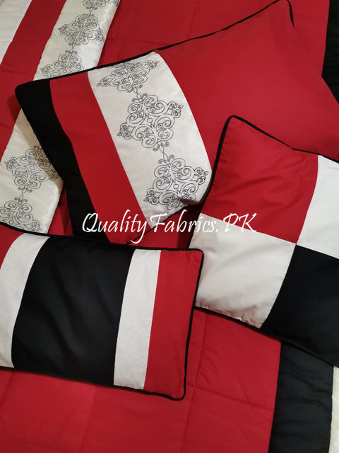 CS-476: Bridal 9 Piece Comforter Set (Hand Work & Export Quality Cotton)