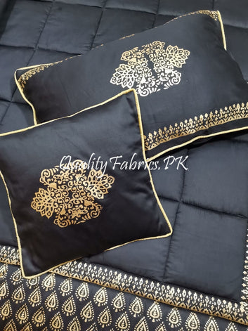 CS-497: Bridal 8 Piece Comforter Set (Block Printing & Premium Quality Cotton Satin)