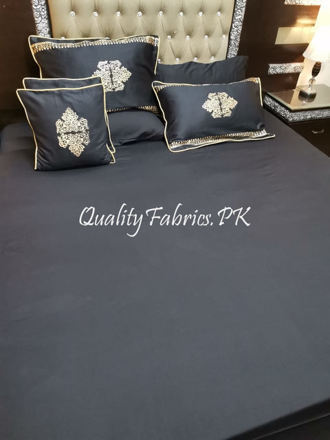 CS-497: Bridal 8 Piece Comforter Set (Block Printing & Premium Quality Cotton Satin)