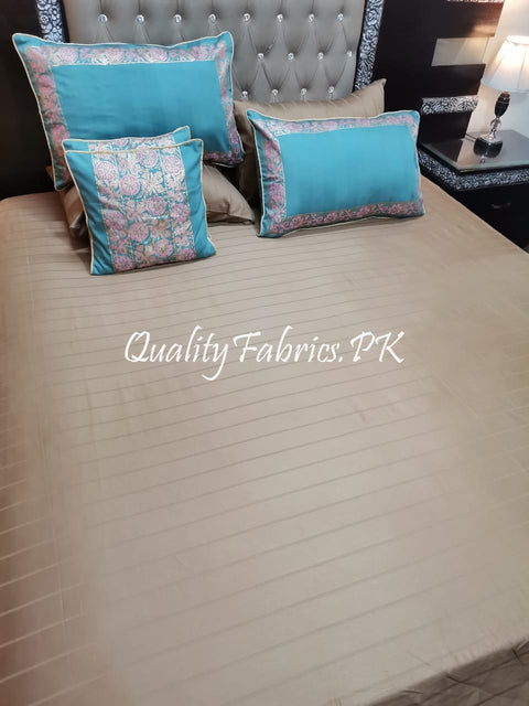 CS-502: Bridal 8 Piece Comforter Set (Block Printing & Premium Quality Cotton Satin)