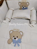 CS-548: Bear Theme Embroidered Cot Bedding Set