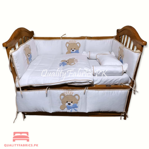 CS-548: Bear Theme Embroidered Cot Bedding Set