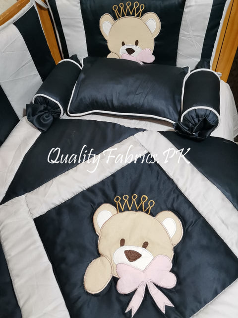 CS-565: Bear Theme Embroidered Cot Bedding Set