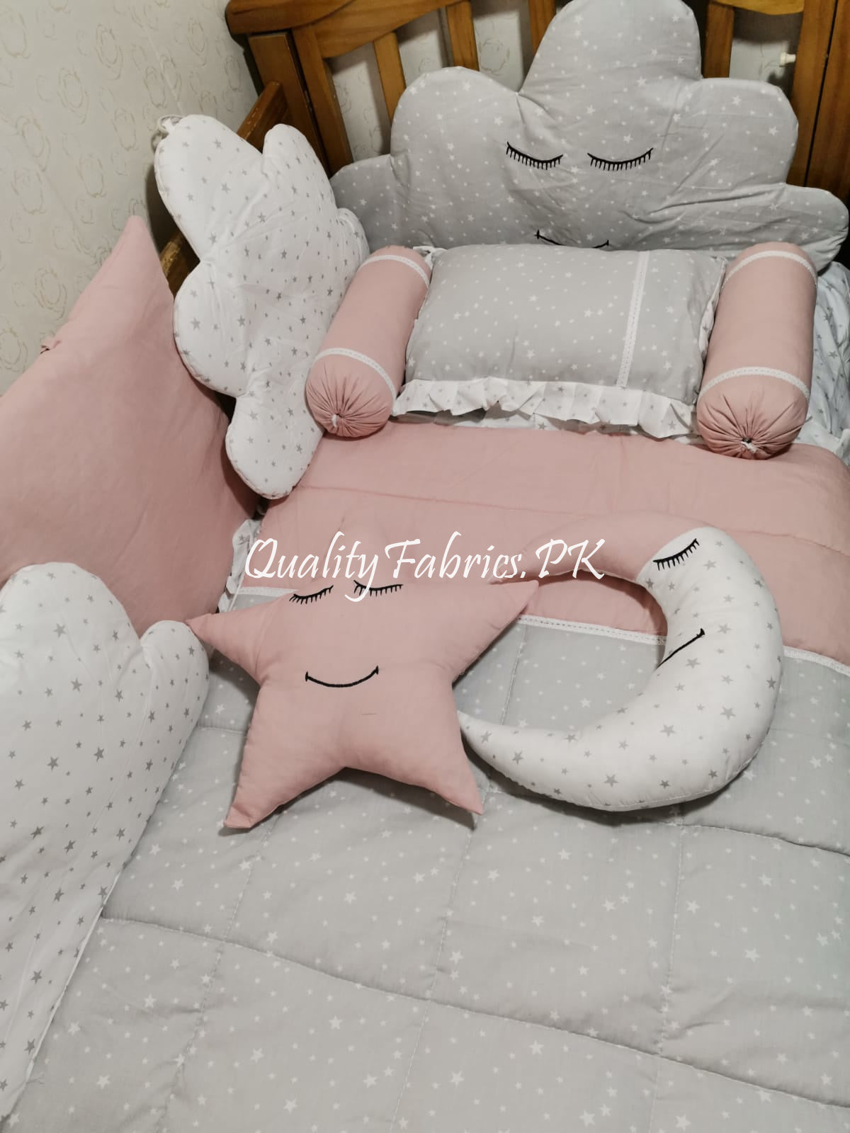 15 Piece Cloud Theme Cot Bedding Set Ultimate Comfort for Newborns Qualityfabrics.pk QualityFabric.pk