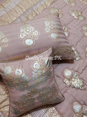 CS-601: Bridal 8 Piece Comforter Set (Block Printing & Premium Quality Cotton Satin)