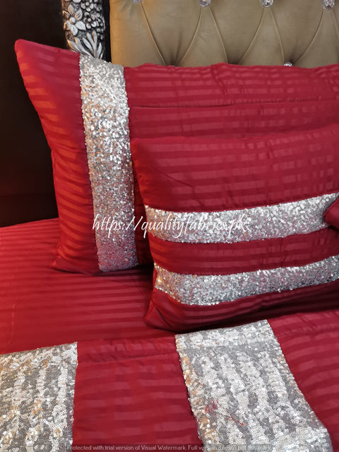 CS-300: BRIDAL 8 PIECE COMFORTER SET (Cotton Satin & Sequence)