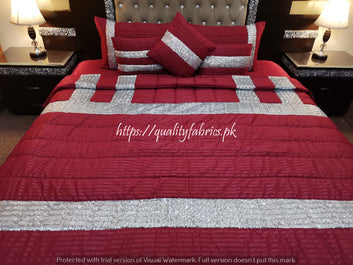 CS-300: BRIDAL 8 PIECE COMFORTER SET (Cotton Satin & Sequence)