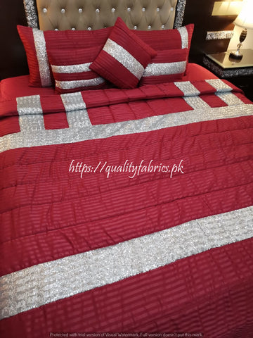 CS-300: BRIDAL 8 PIECE COMFORTER SET (Cotton Satin & Sequence)