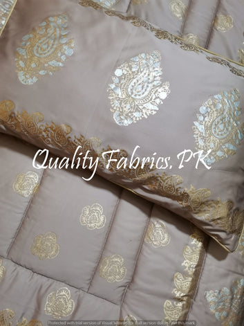CS-339: BRIDAL 8 PIECE COMFORTER SET (Block Printing & Cotton Satin)