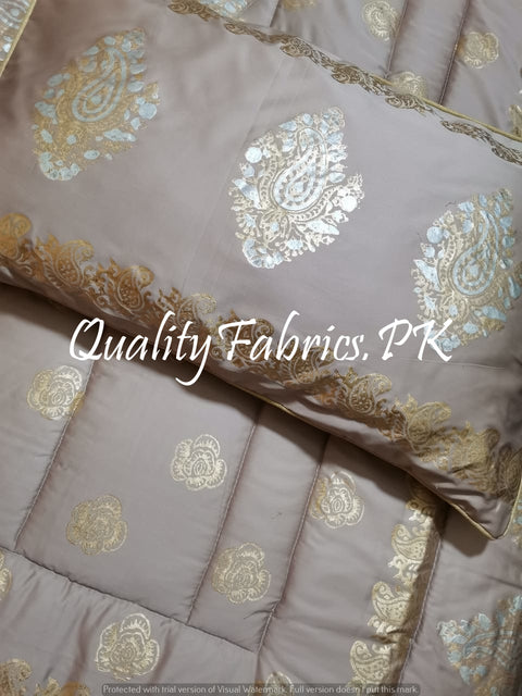 CS-339: BRIDAL 8 PIECE COMFORTER SET (Block Printing & Cotton Satin)