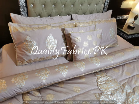 CS-339: BRIDAL 8 PIECE COMFORTER SET (Block Printing & Cotton Satin)