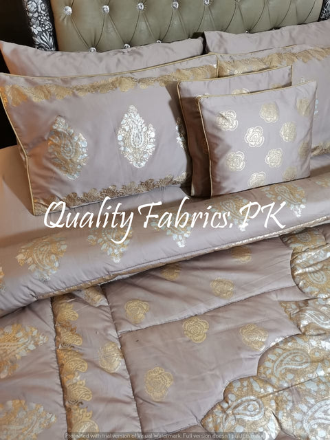 CS-339: BRIDAL 8 PIECE COMFORTER SET (Block Printing & Cotton Satin)