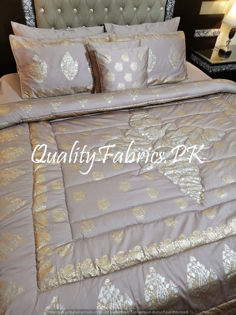 CS-339: BRIDAL 8 PIECE COMFORTER SET (Block Printing & Cotton Satin)