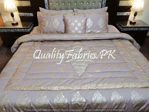 CS-339: BRIDAL 8 PIECE COMFORTER SET (Block Printing & Cotton Satin)