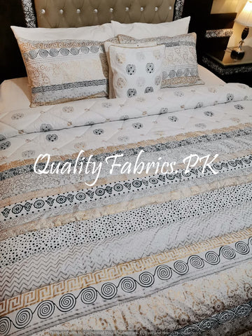 CS-340: BRIDAL 8 PIECE COMFORTER SET (Block Printing & Cotton Satin)