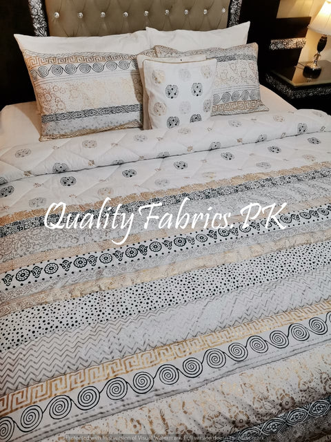 CS-340: BRIDAL 8 PIECE COMFORTER SET (Block Printing & Cotton Satin)