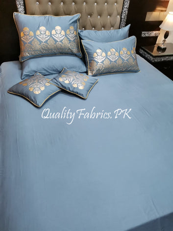 CS-500: Bridal 8 Piece Comforter Set (Block Printing & Premium Quality Cotton Satin)