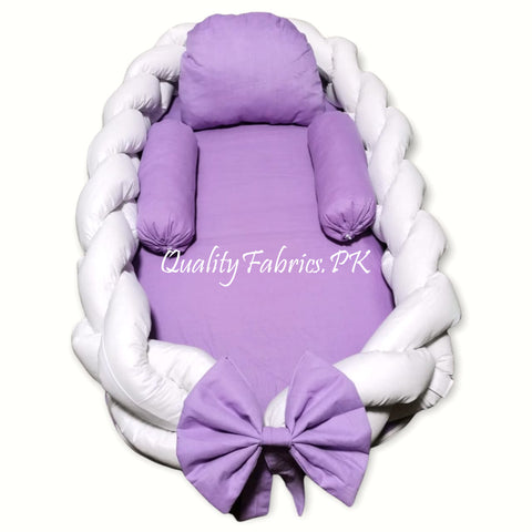 Purple & White Theme Braided - Snuggle Bed