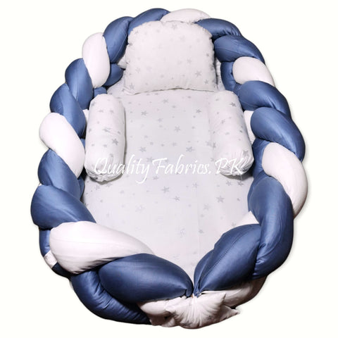 Blue & White Theme Braided - Snuggle Bed