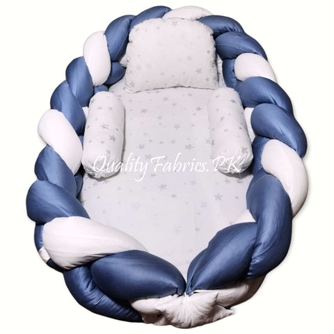Blue & White Theme Braided - Snuggle Bed
